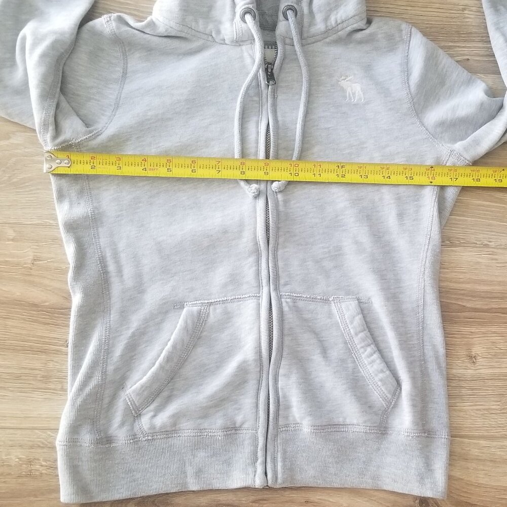 ABERCROMBIE HEATHER GRAY ZIP HOODIE SWEATSHIRT SIZE M - Picture 5 of 7